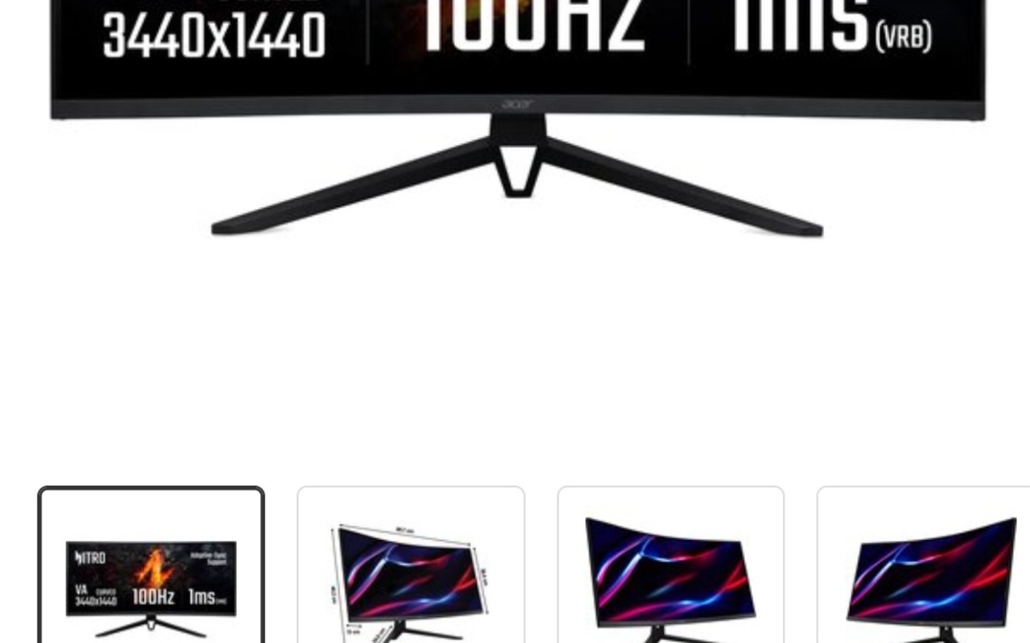 
        Nowoczesny monitor z rozdzielczością 3440x1440 i odświeżaniem 100Hz.
    