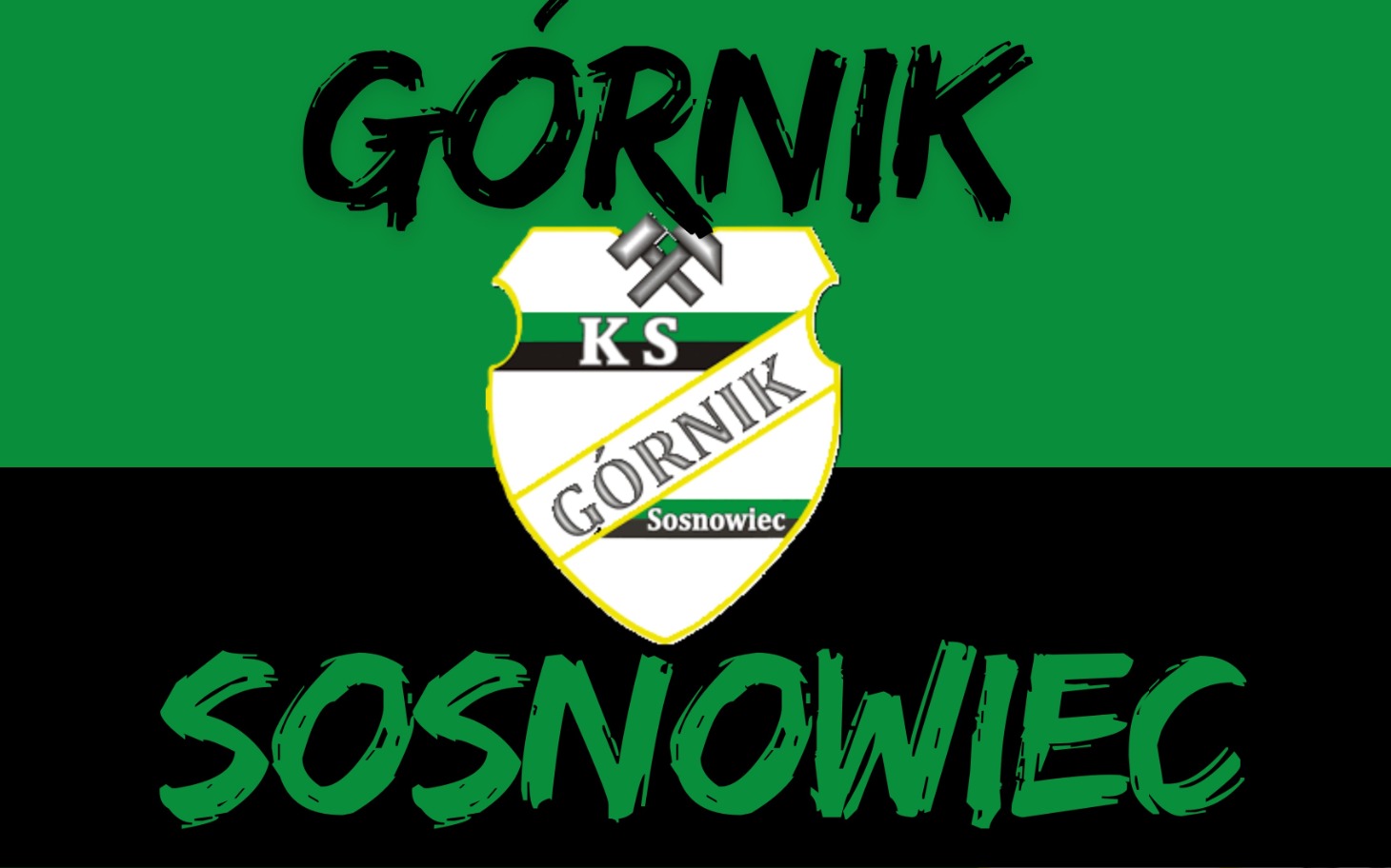 
        Logo klubu piłkarskiego Górnik Sosnowiec na zielonym tle.
    