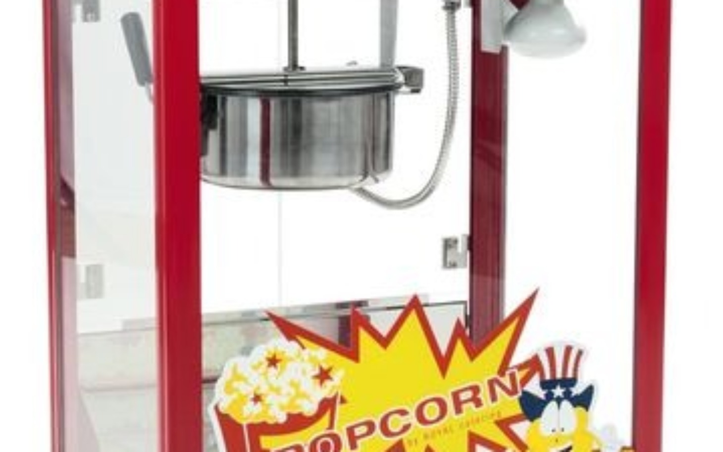 
        Maszyna do popcornu, z kolorowym nadrukiem.
    