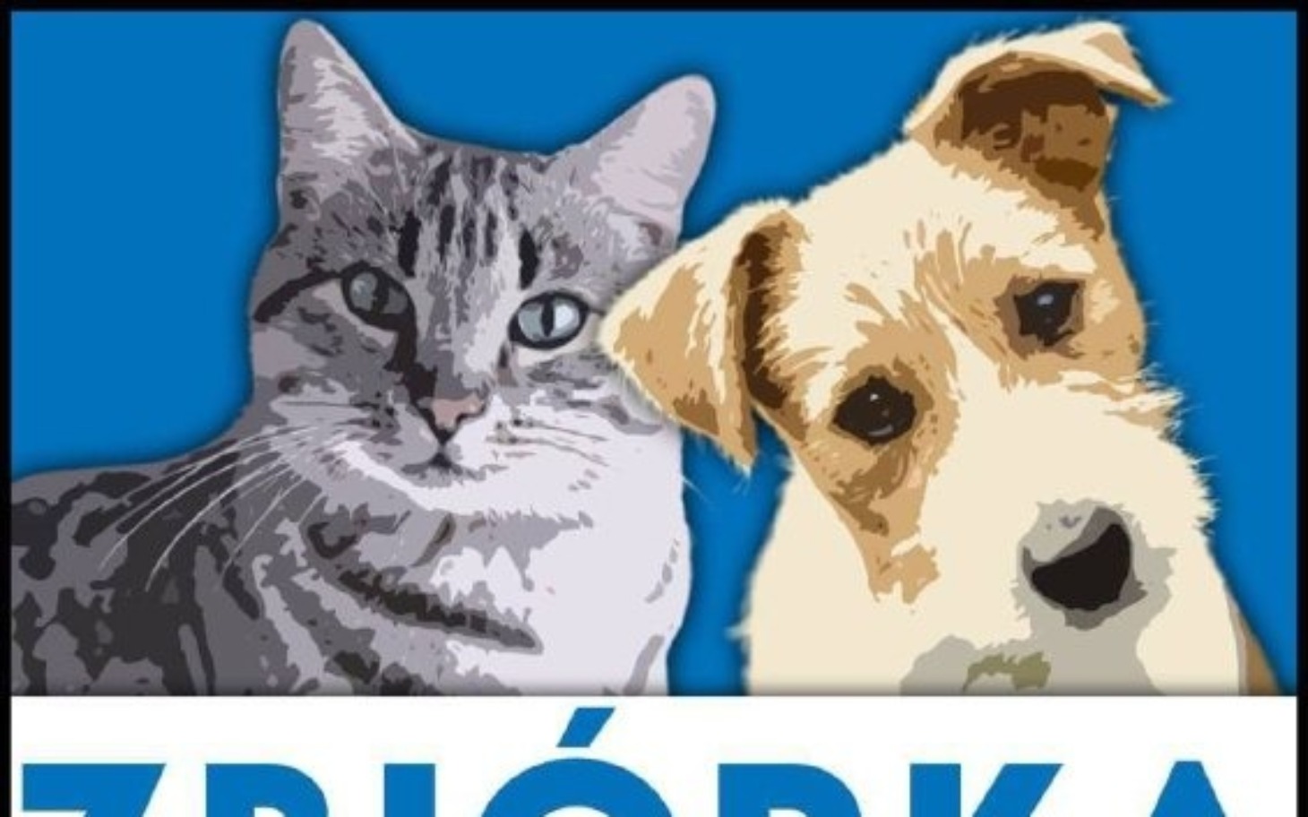 
        Grafika z kotem i psem, zachęcająca do pomocy.
    