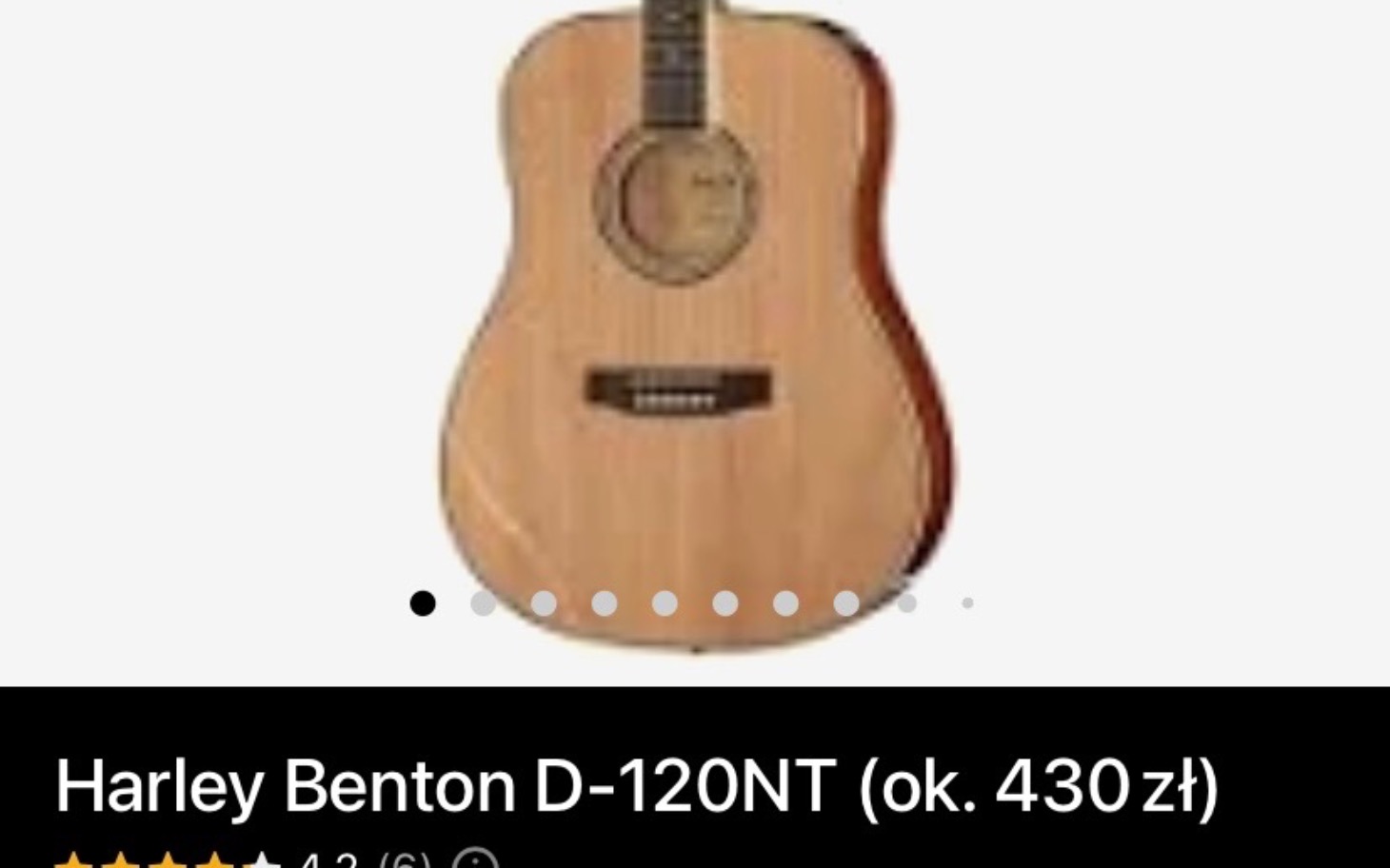 
        Gitara akustyczna Harley Benton D-120NT na białym tle.
    