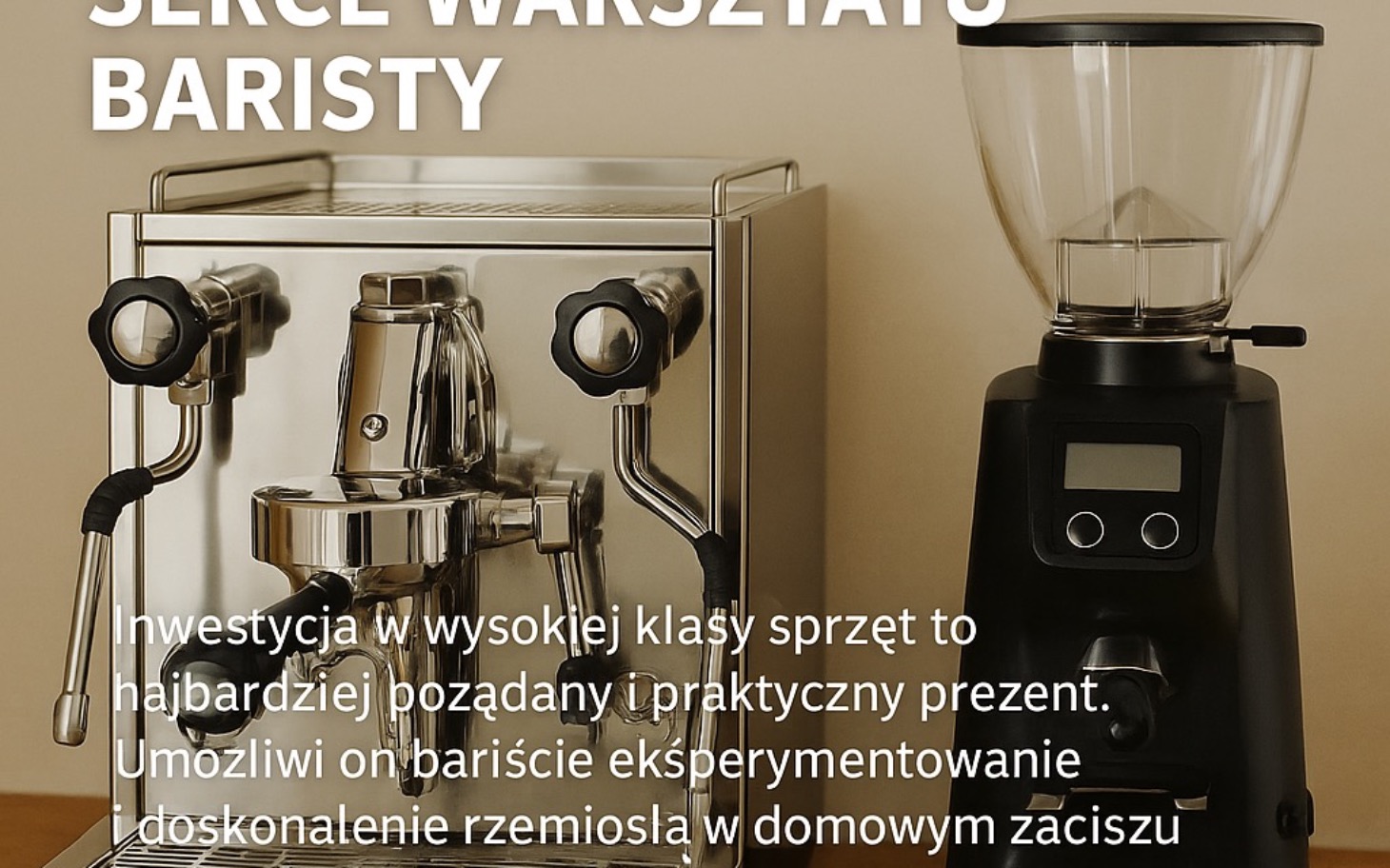 
        Ekspres do kawy i młynek w domowym warsztacie.
    
