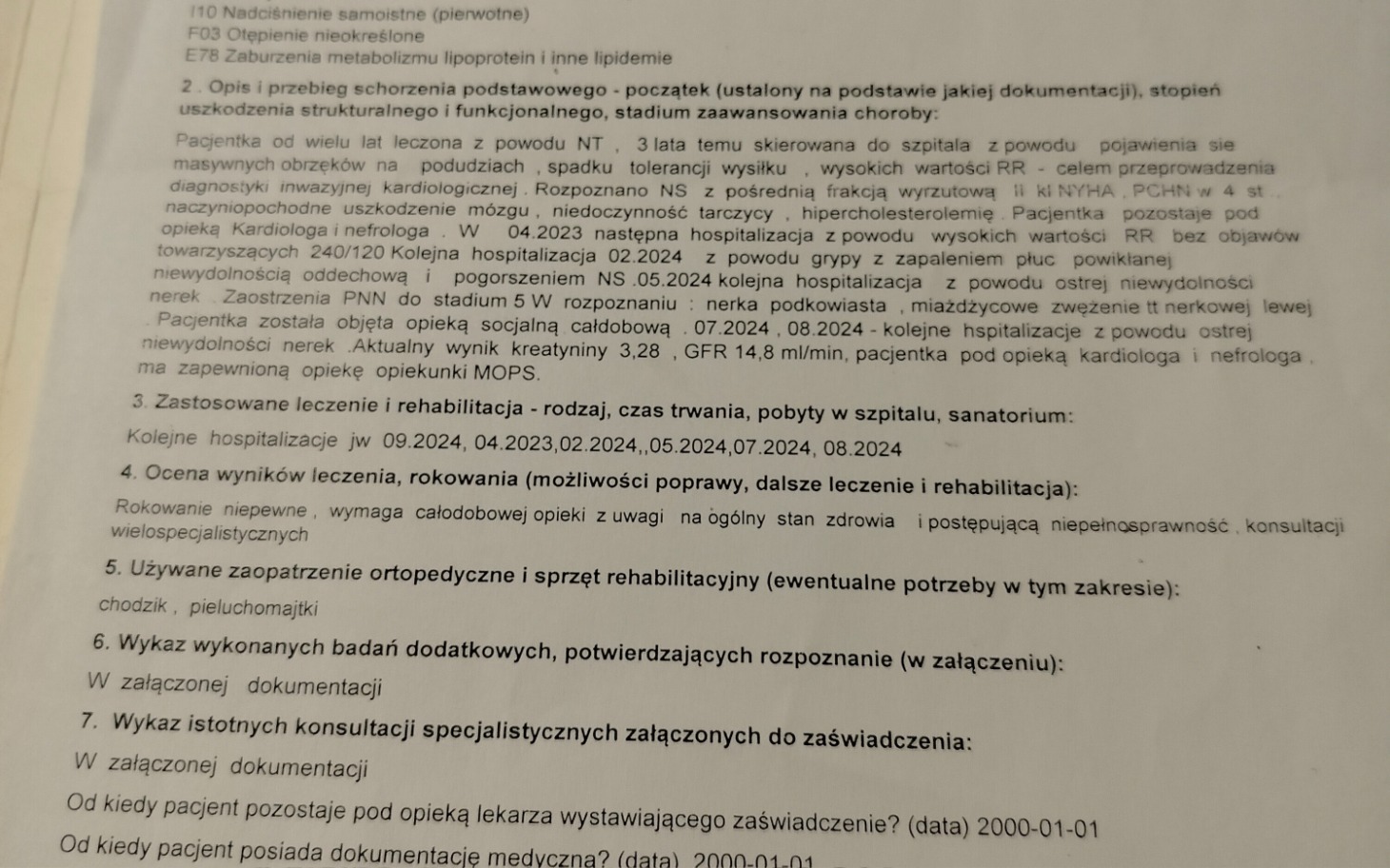 
        Dokument dotyczący rehabilitacji i ortopedii, z informacjami o procedurach.
    
