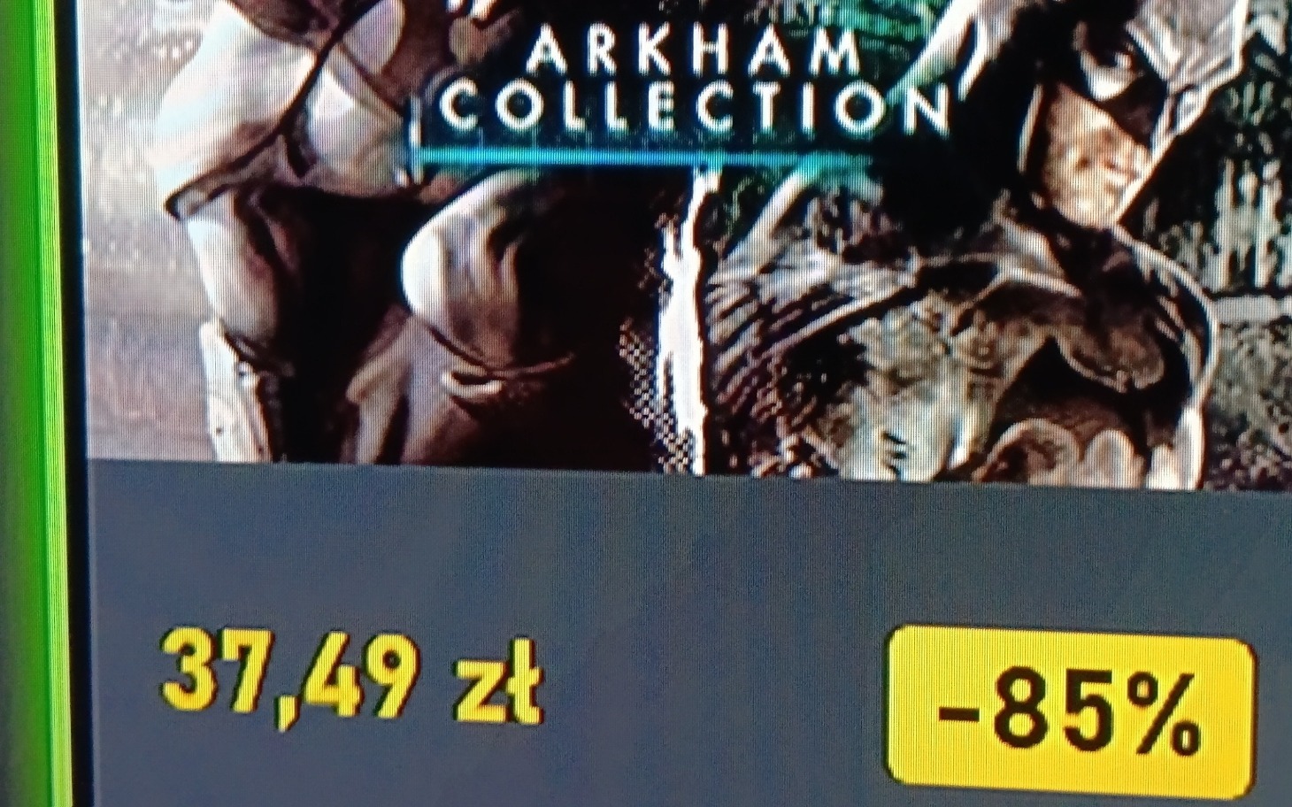 
        Zrzut ekranu z promocją na grę Arkham Collection.
    