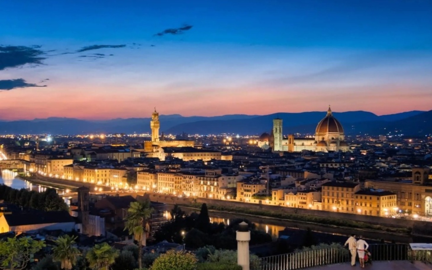 
        Panorama Florencji o zachodzie słońca.
    