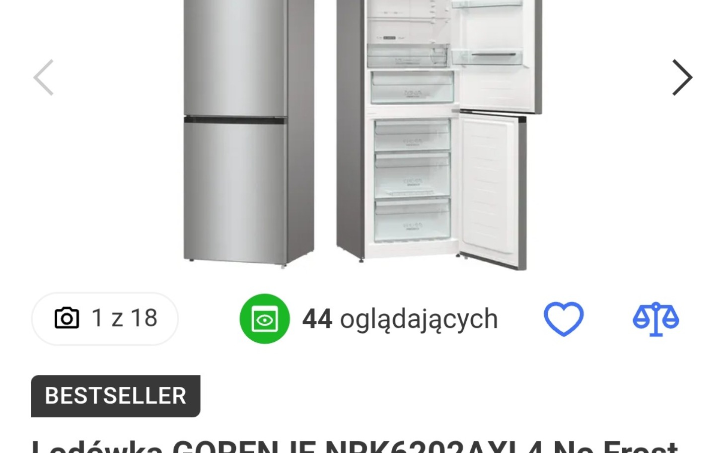 
        Nowoczesna lodówka Gorenje z funkcją No Frost.
    