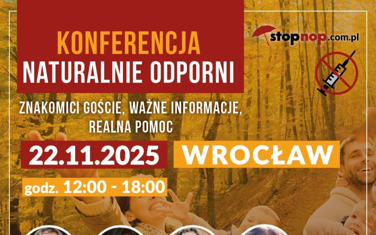 
        Plakat konferencji o zdrowiu, z datą i miejscem.
    