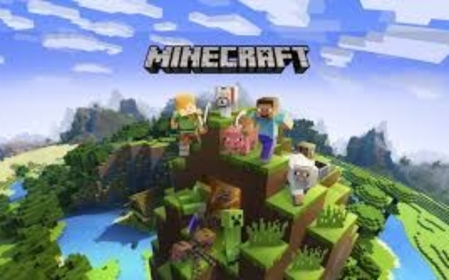 
        Grafika przedstawiająca postacie z gry Minecraft na wzgórzu.
    