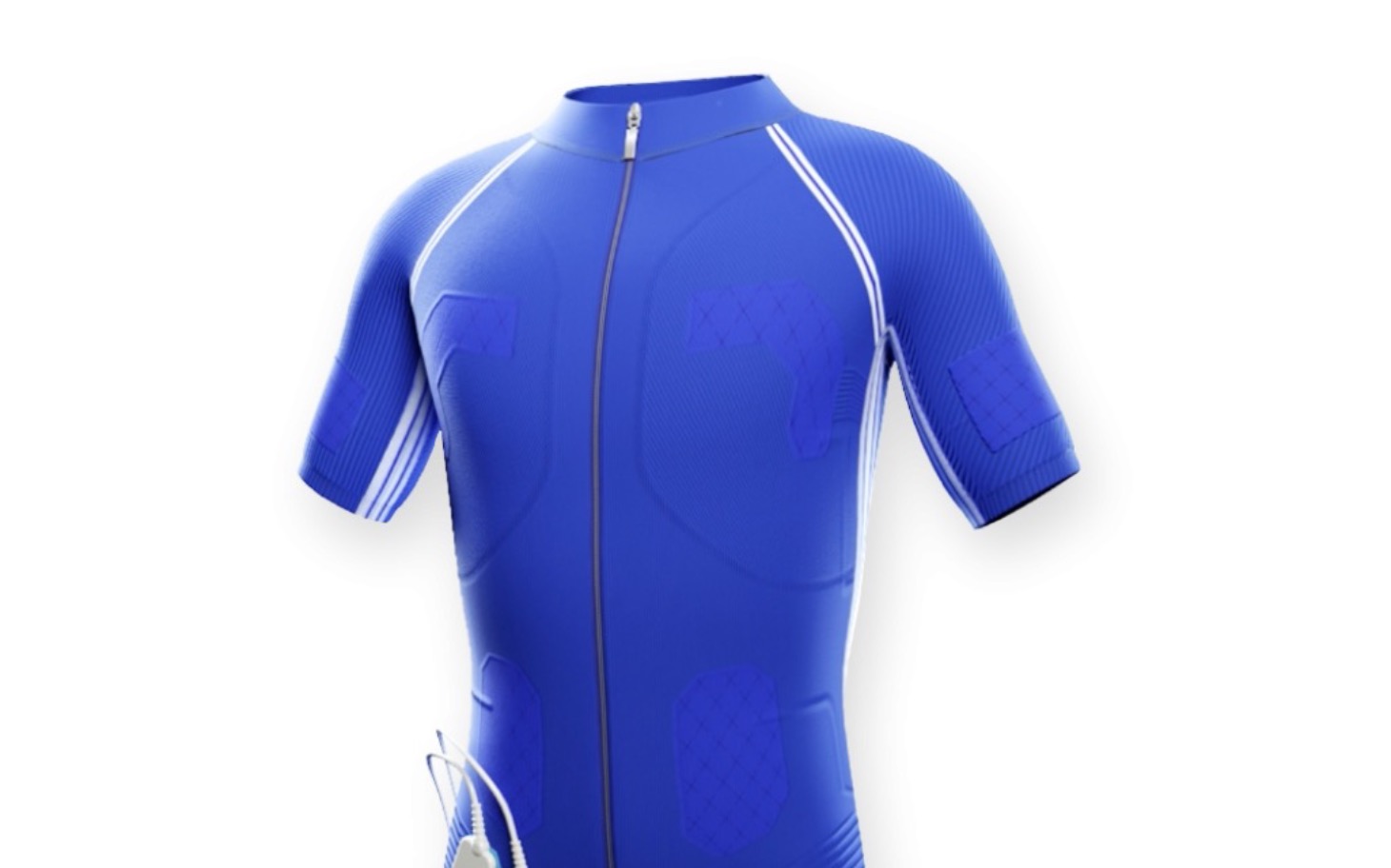 
        Nowoczesny strój sportowy w kolorze niebieskim, idealny do treningów.
    