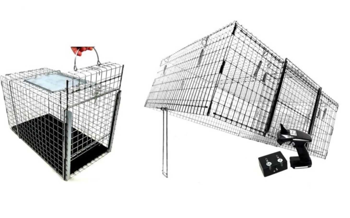 
        Pułapka na zwierzęta, metalowa konstrukcja.
    