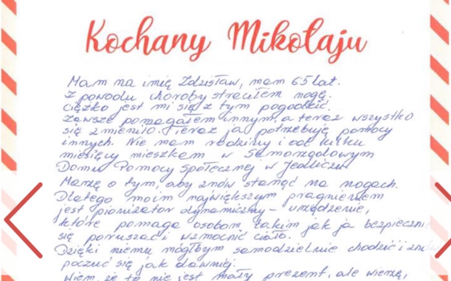 
        List do Mikołaja, prośba o pomoc.
    