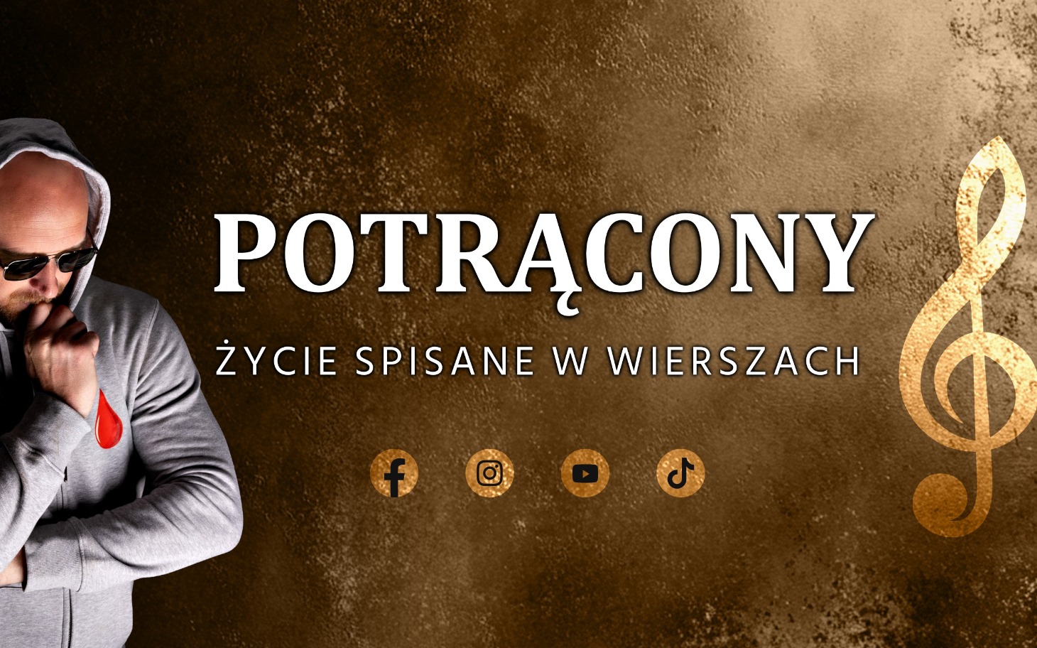 
        Plakat promujący książkę 'Potrącony', z informacjami o autorze.
    