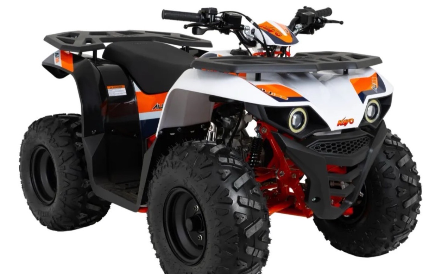 
        Nowoczesny quad w kolorach pomarańczowym i białym.
    