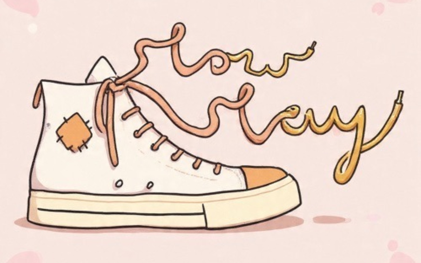 
        Ilustracja buta sportowego z luźnymi sznurówkami.
    