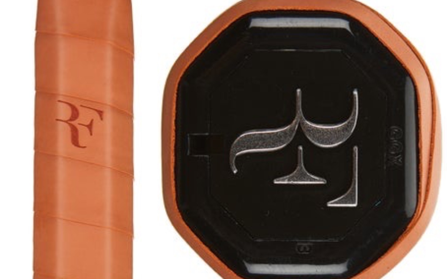 
        Rękojeść do rakiety tenisowej z logo RF.
    