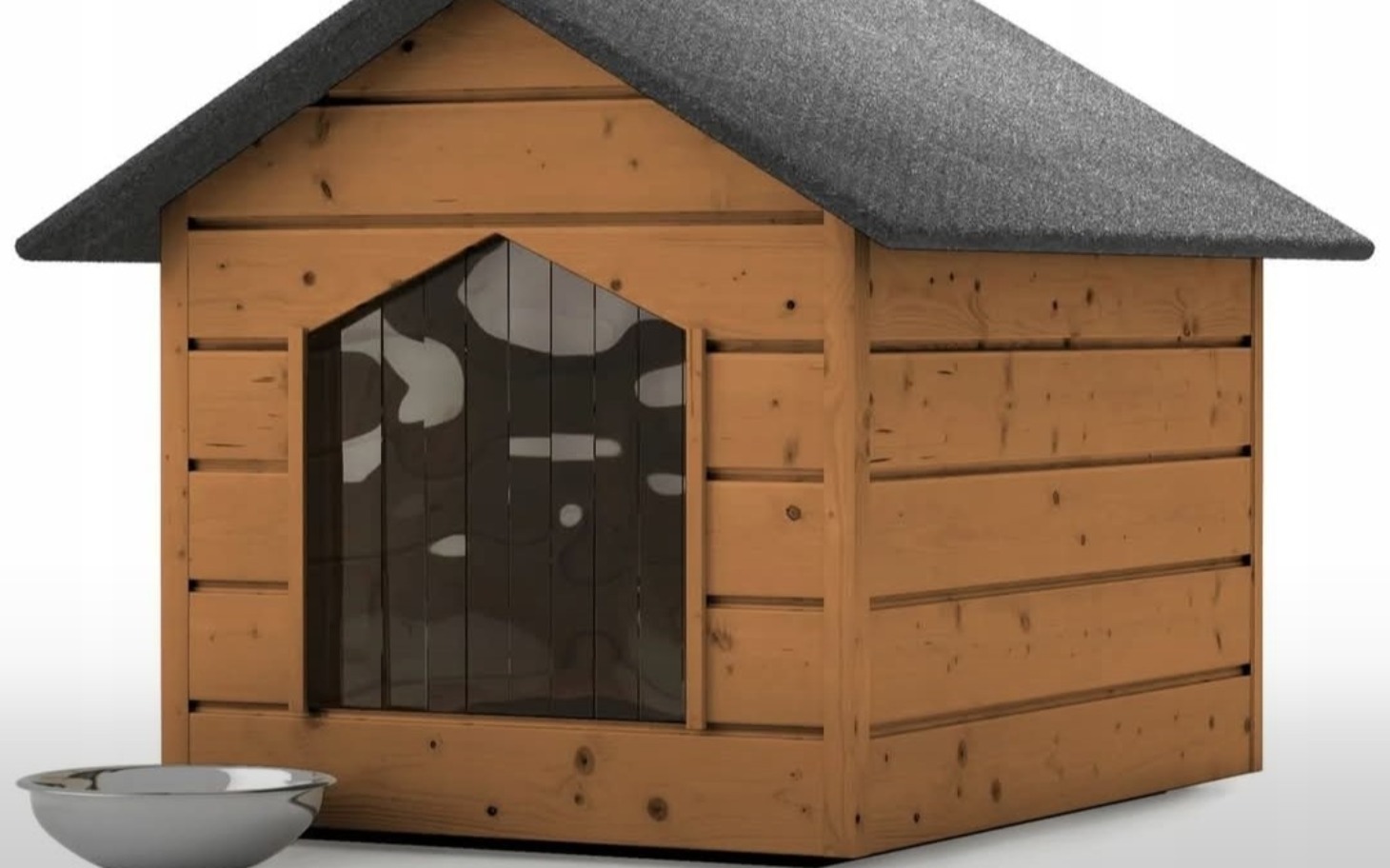 
        Domek dla psa z miseczką, idealne miejsce dla pupila.
    