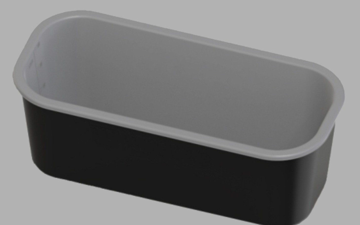 
        Pusty pojemnik w kolorze czarnym i szarym.
    