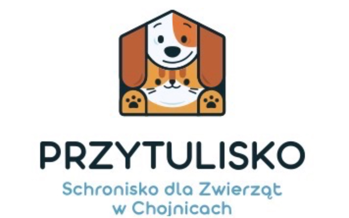 
        Logo schroniska dla zwierząt w Chojnicach z psem i kotem.
    
