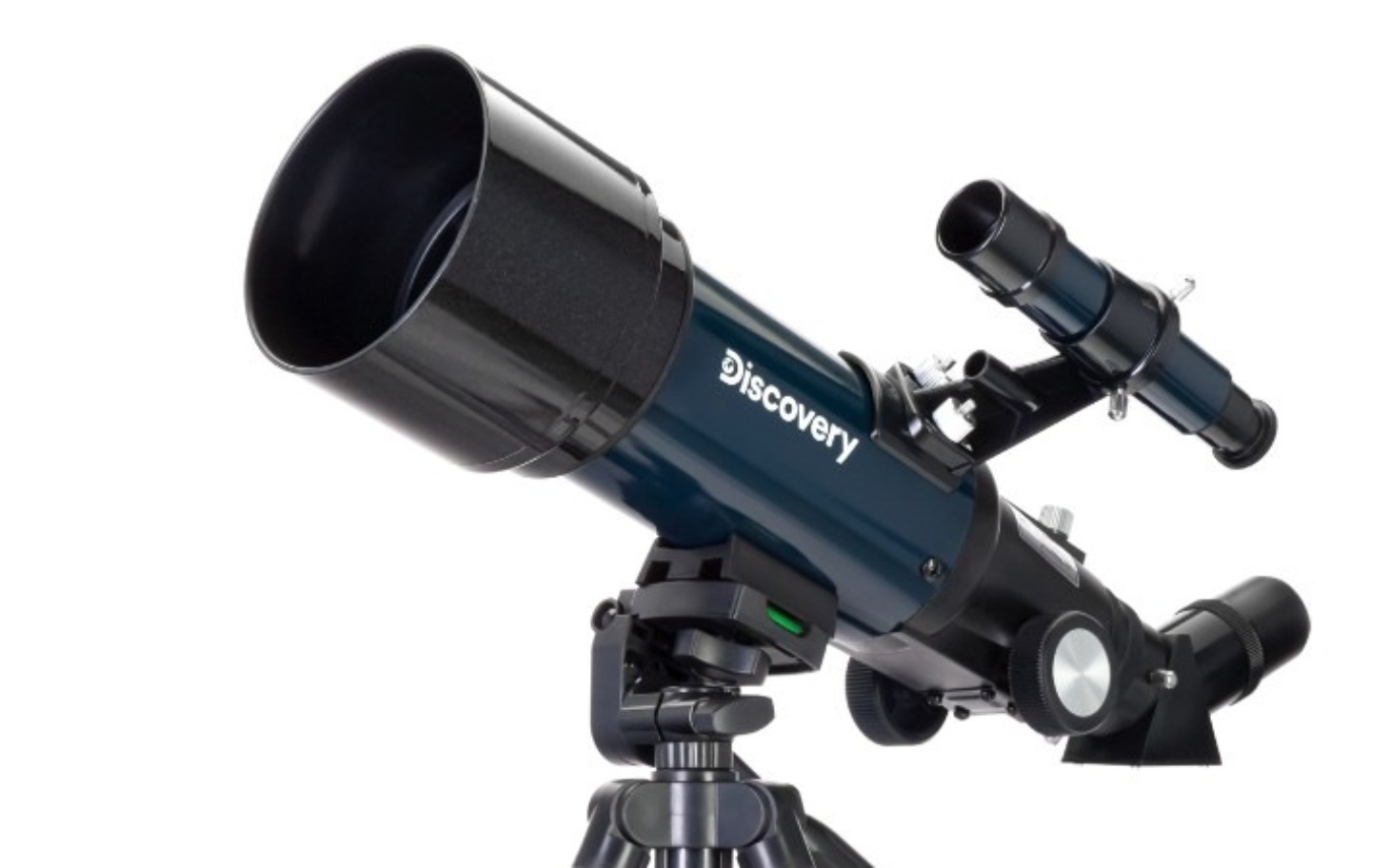 
        Teleskop do obserwacji astronomicznych w ciemnym kolorze.
    