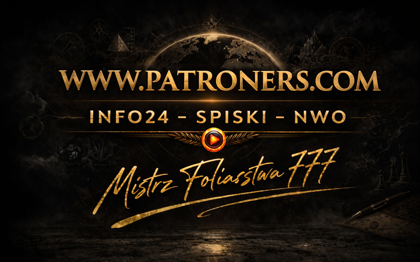 
        Grafika z napisem i symboliką tajemniczych teorii.
    