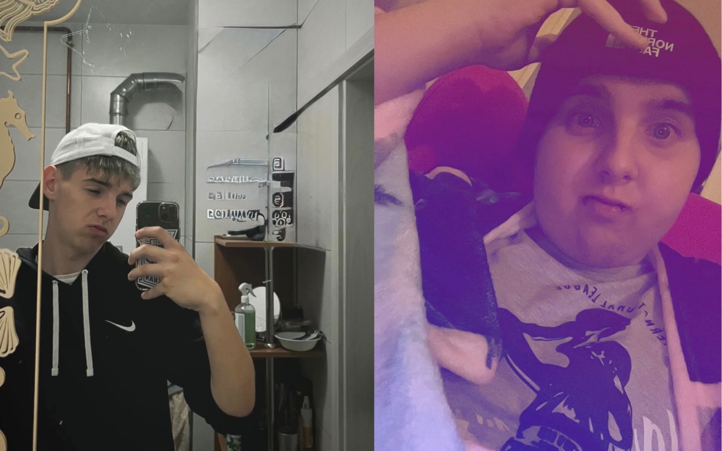 
        Młody mężczyzna robiący selfie w lustrze.
    