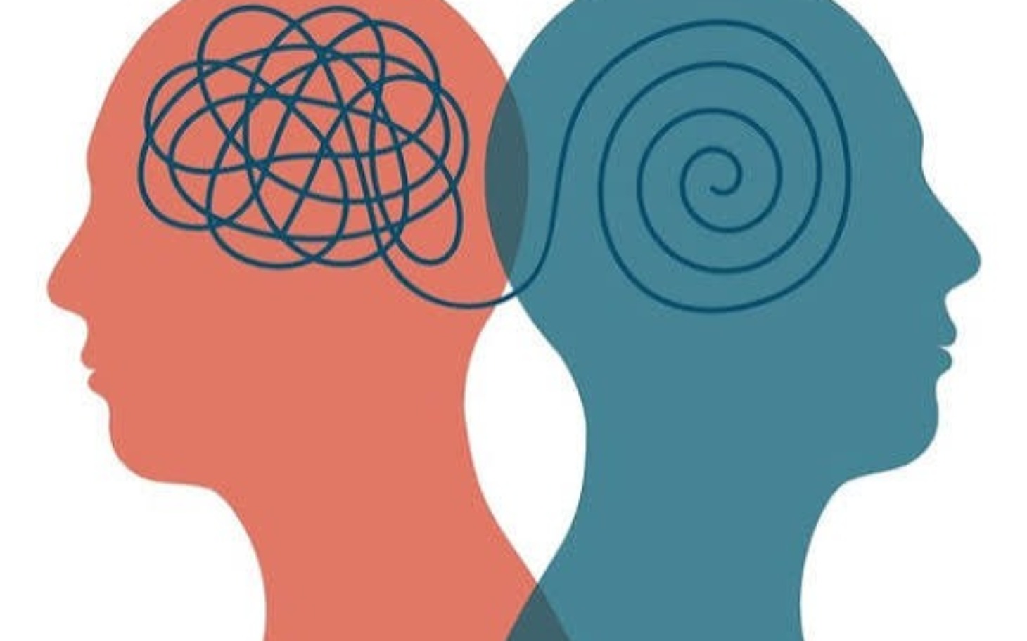 
        Ilustracja przedstawiająca dwie postacie z splecionymi myślami.
    