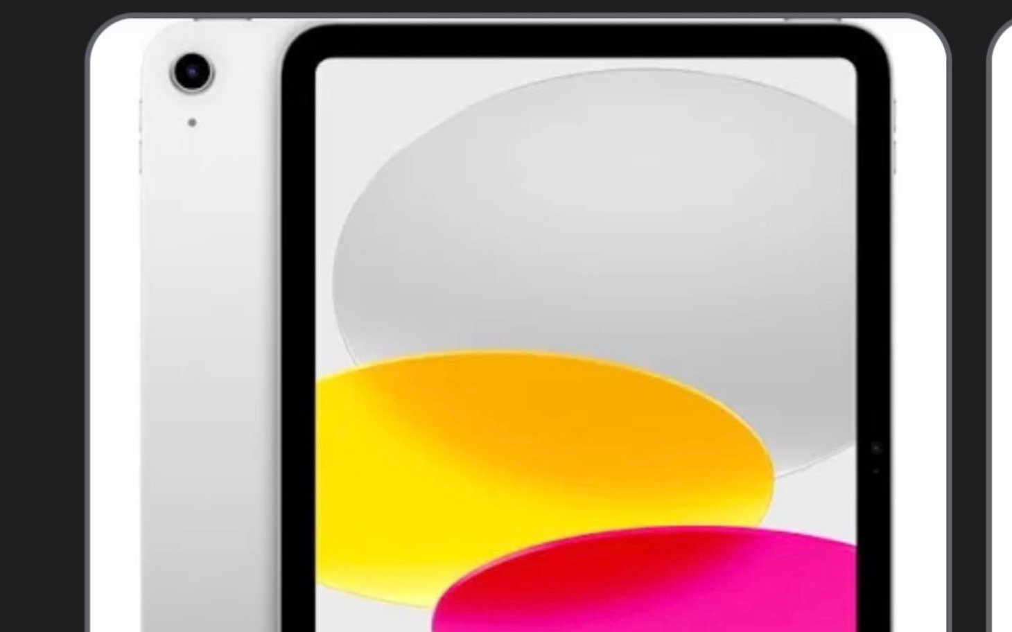 
        Nowoczesny tablet z kolorowymi okręgami na ekranie.
    