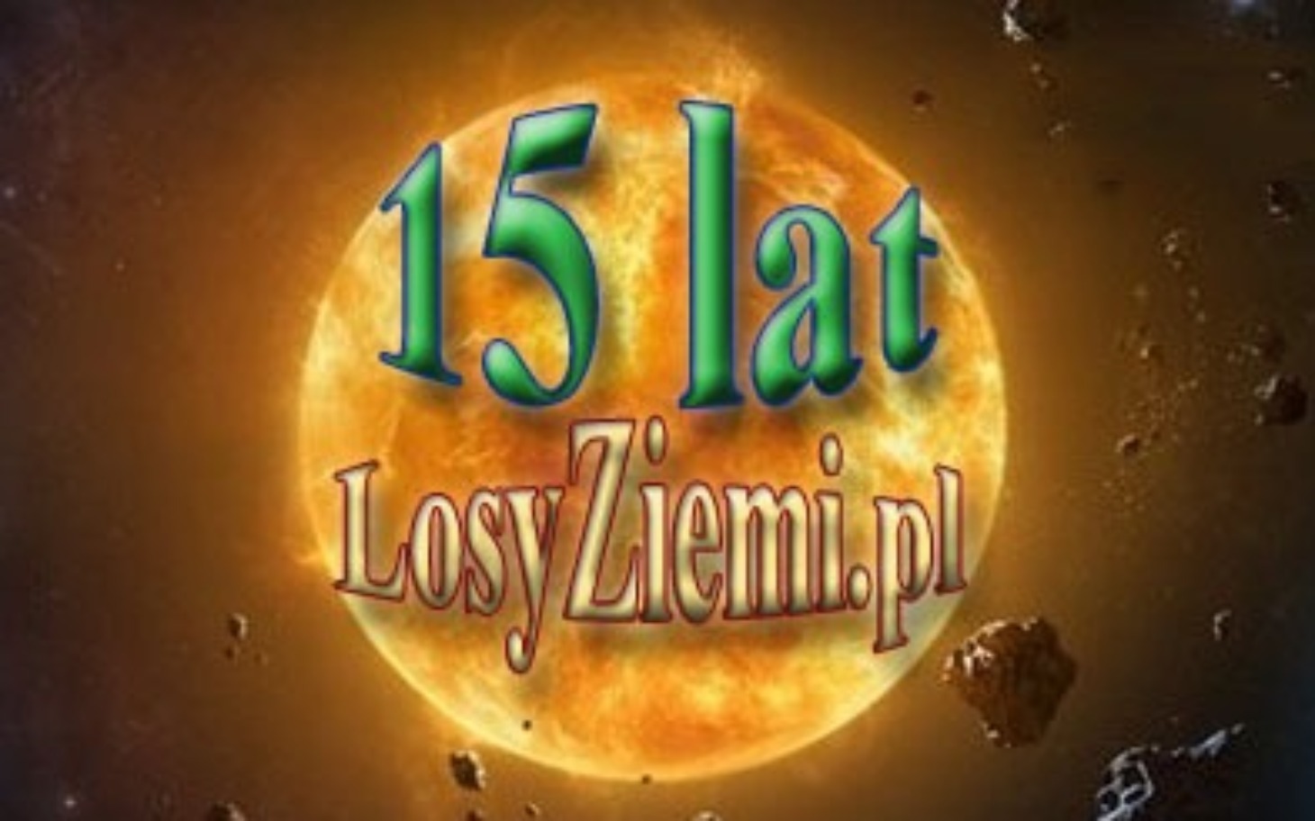 
        Grafika z napisem '15 lat LosyZiemi.pl'.
    