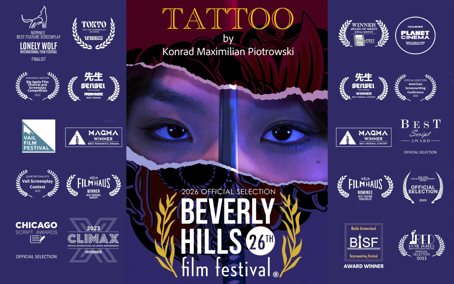 
        Film 'Tattoo' zdobywa nagrody na festiwalach filmowych.
    