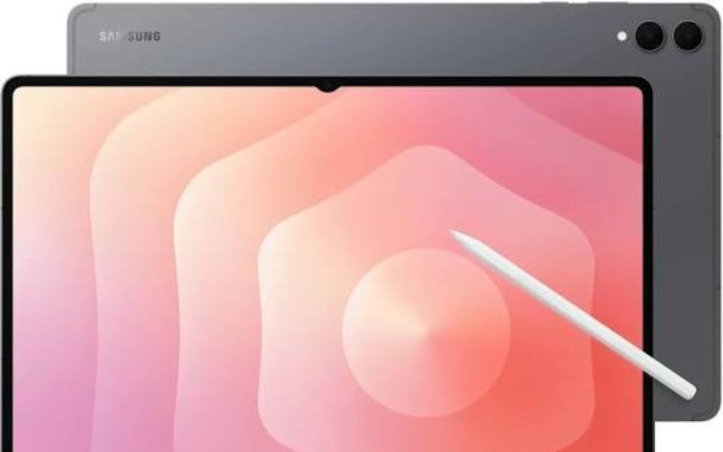 
        Tablet Samsung z rysikiem na tle innego urządzenia.
    