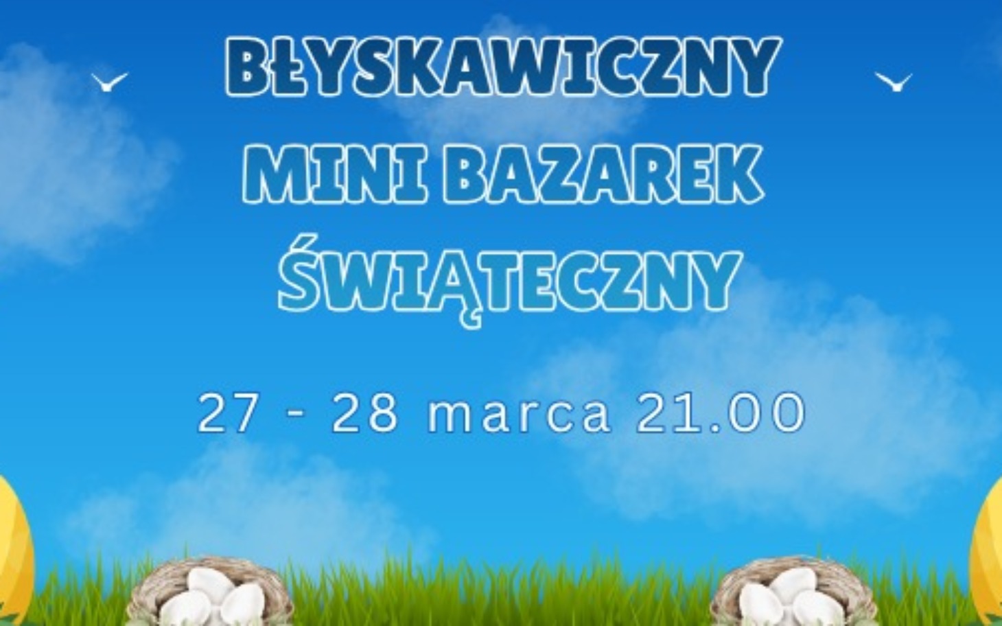 
        Plakat zapraszający na mini bazarek świąteczny.
    