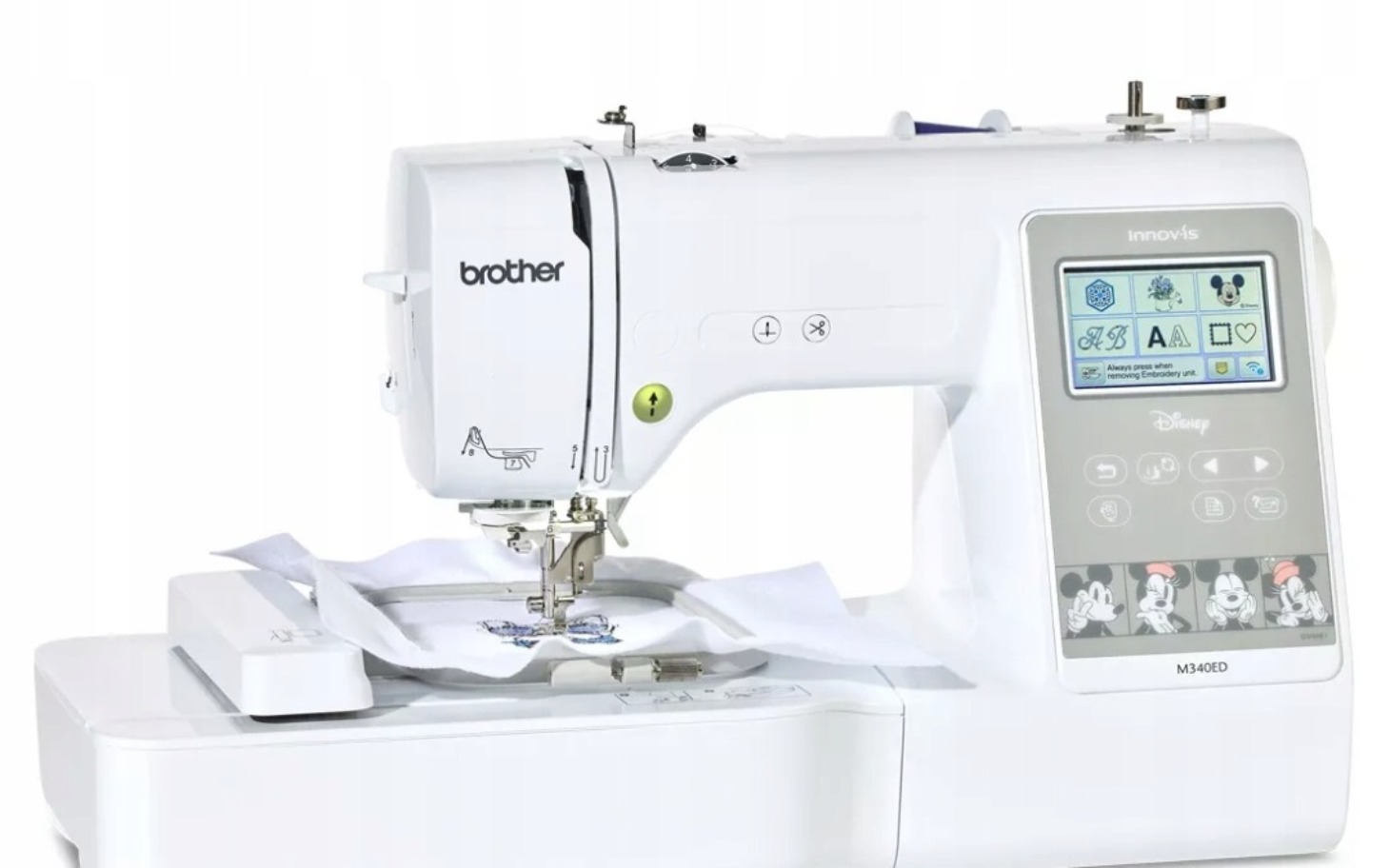 
        Maszyna do szycia z nowoczesnym wyświetlaczem.
    