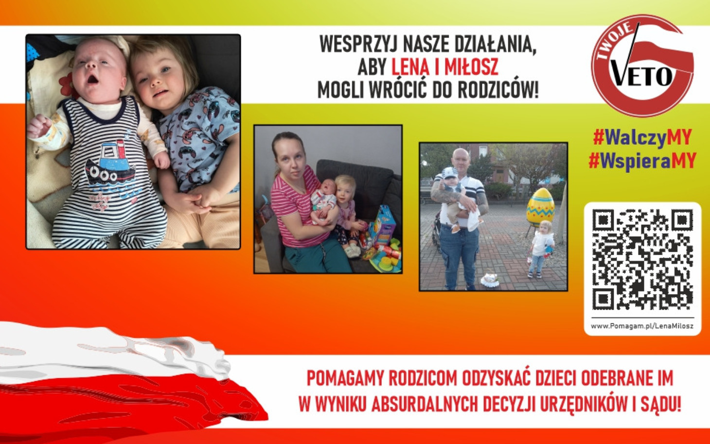 
        Rodzina z dziećmi, wspierająca akcję pomocową.
    