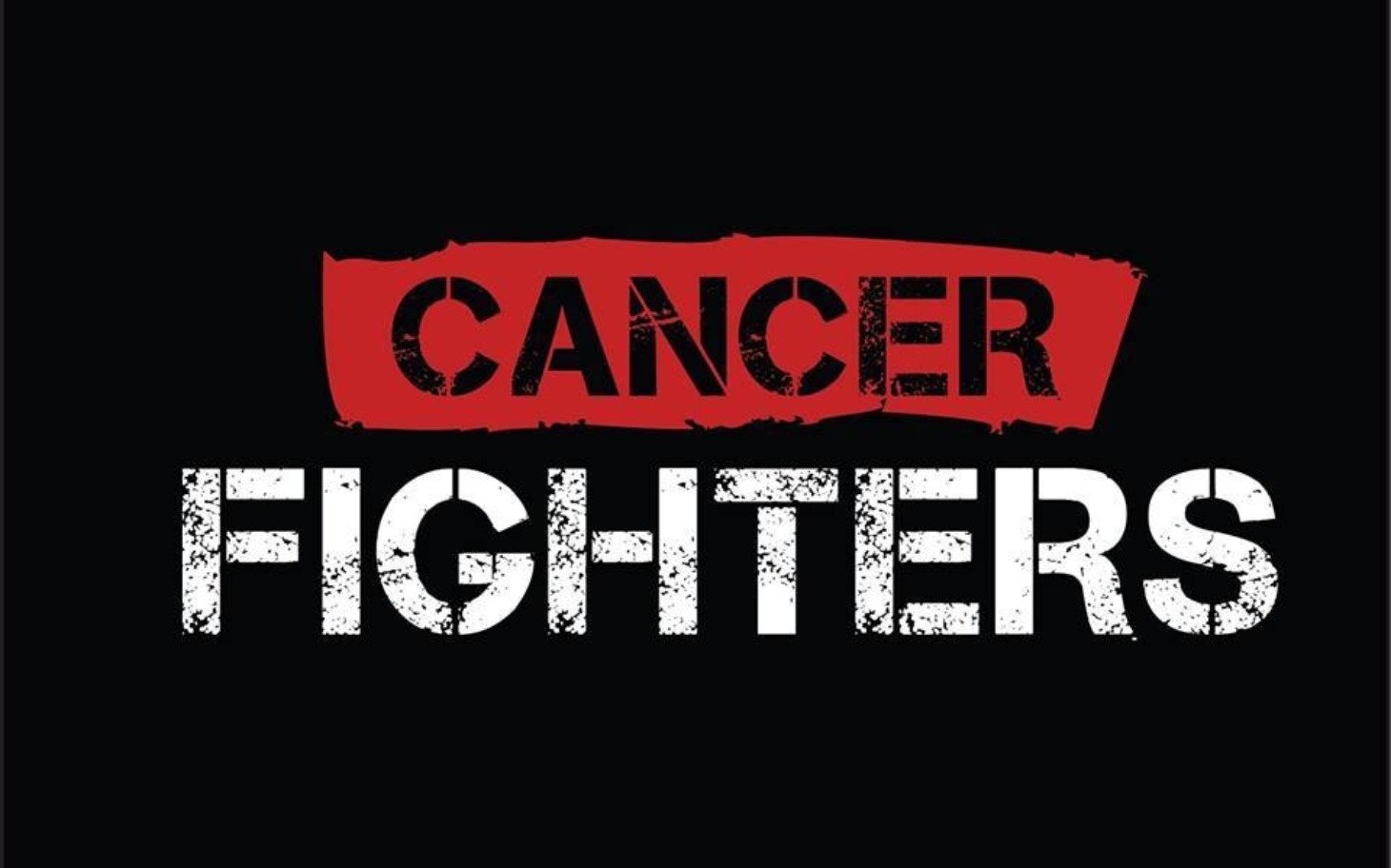 Logo Cancer Fighters z napisem na czarnym tle.