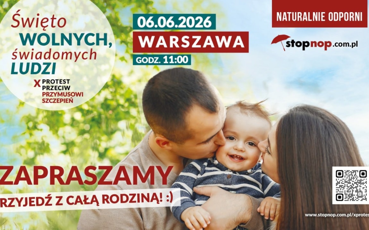 
        Plakat zapraszający na protest w Warszawie.
    