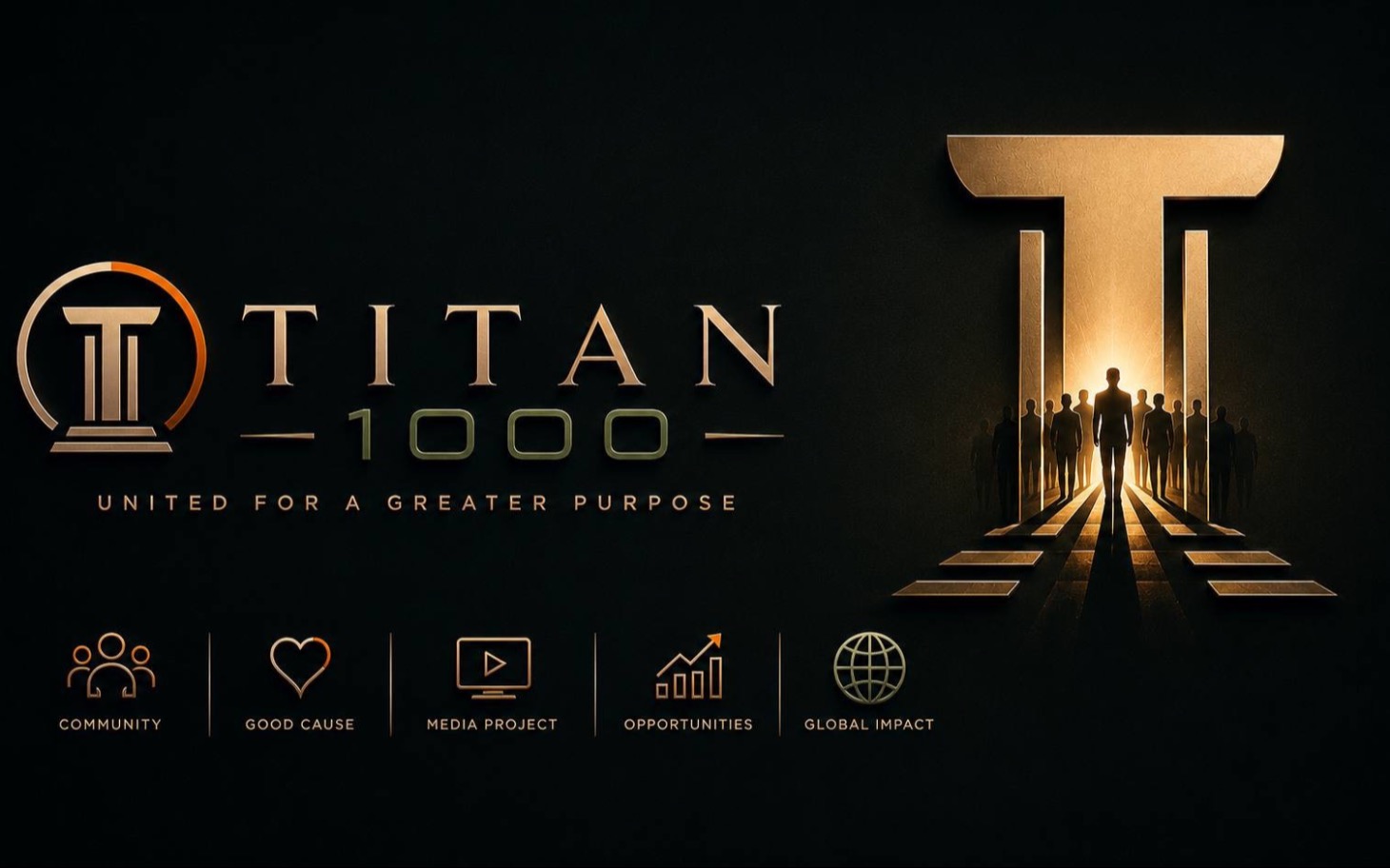 
        Logo Titan 1000 – społeczność i misja wspólnego celu.
    