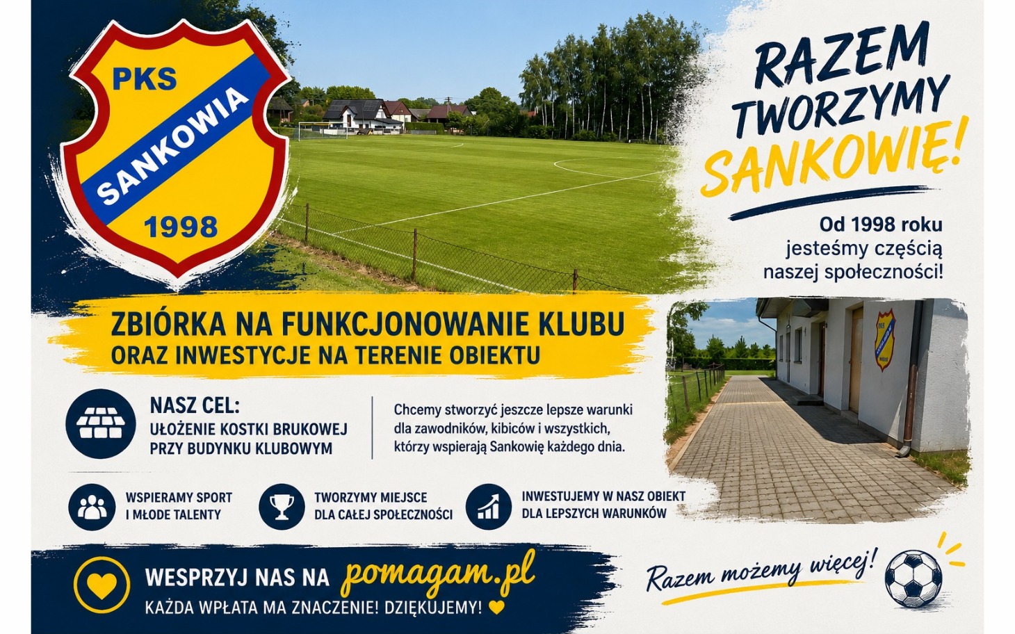 
        Logo fundacji nad grafikiem, kolorowe elementy i hasła.
    