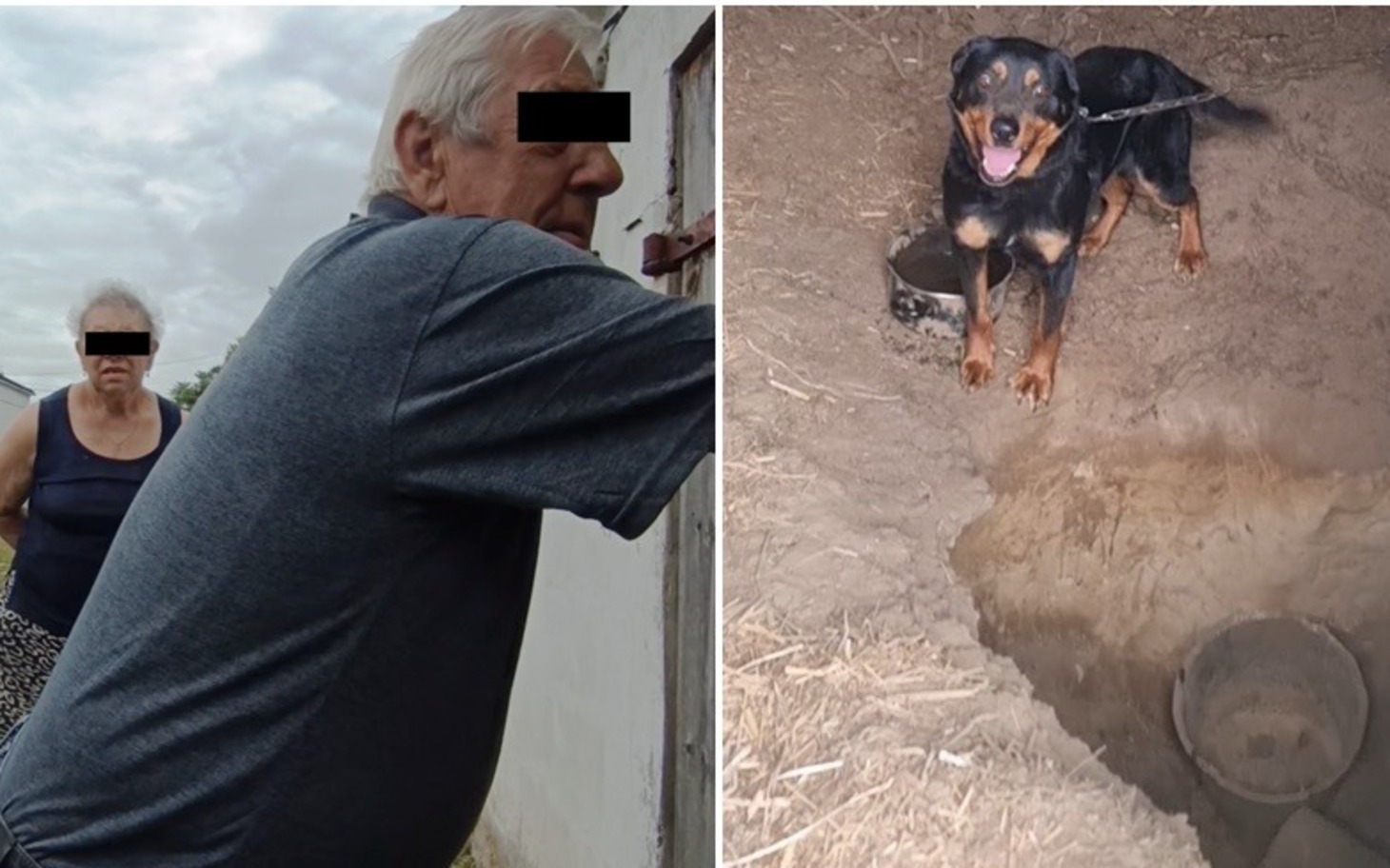 
        Osoba w drzwiach, tło domowe, zniszczona okolica
    