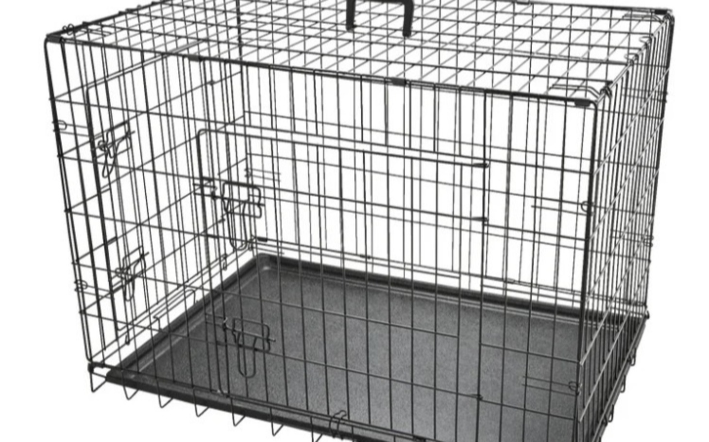 
        Klatkowy namiot z metalową klatką psa w ogrodzie
    